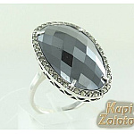 Серебряное кольцо с гематитом и марказитами
