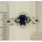 Серебряное кольцо с природным сапфиром