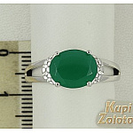 Кольцо из серебра 925 с зеленым агатом
