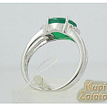 Кольцо из серебра 925 с зеленым агатом