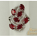Серебряное кольцо с рубиновыми корундами