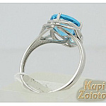 Серебряное кольцо с голубым кварцем скай