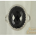 Серебряное кольцо с черной шпинелью