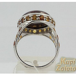 Серебряный перстень с яшмой и цитринами